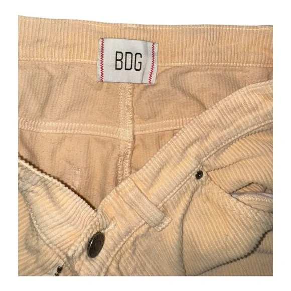 BDG Mango Pale Yellow Corduroy Carpenter Straight Leg Double Knee Panel Pant 8 - Picture 6 of 10